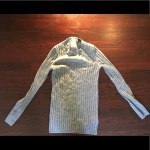 Banana Republic Ribbed Gray Sweater Zipper Detail